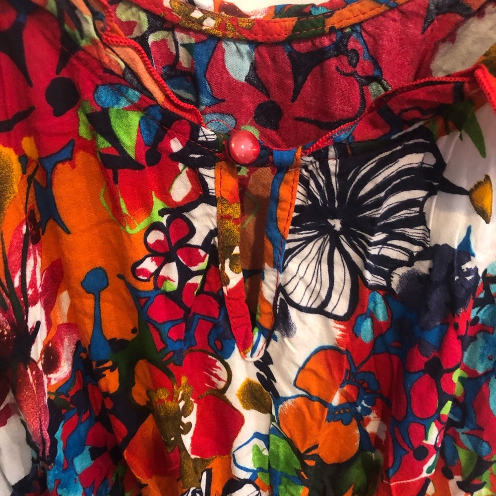 Zara Colorful Floral Mini Dress Ruffle Tiered - Picture 7 of 8